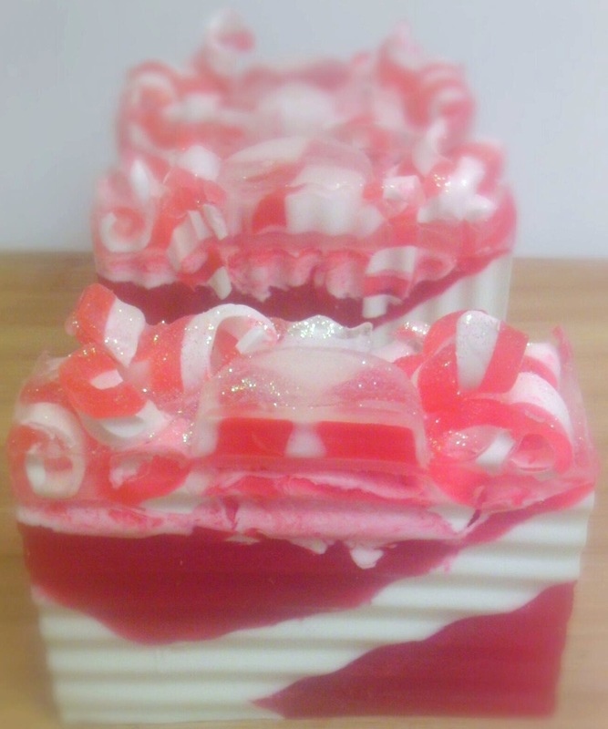 peppermint candy, peppermint soap, melt and pour soap, glycerin soap, handmade soap, handcrafted soap