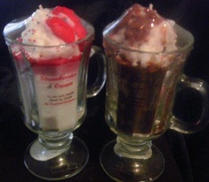 Strawberries & Cream and Chocolate Fudge & Cream Dessert Candles